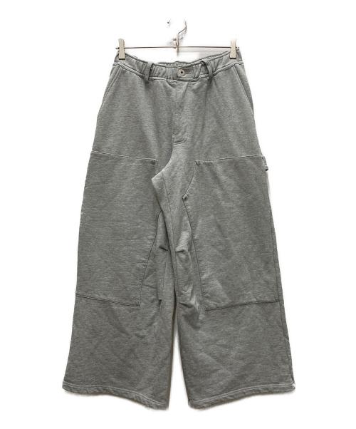 DANKE SCHON（ダンケ シェーン）Danke schon (ダンケ シェーン) ダブルニー ワイド スウェット パンツ グレー サイズ:Sの古着・服飾アイテム