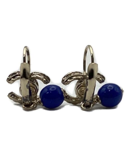 CHANEL（シャネル）CHANEL (シャネル) BLUE BEAD DROP CRYSTAL CC HOOK ブルー×ブラックの古着・服飾アイテム