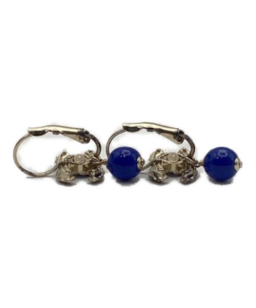 CHANEL（シャネル）CHANEL (シャネル) BLUE BEAD DROP CRYSTAL CC HOOK ブルー×ブラックの古着・服飾アイテム