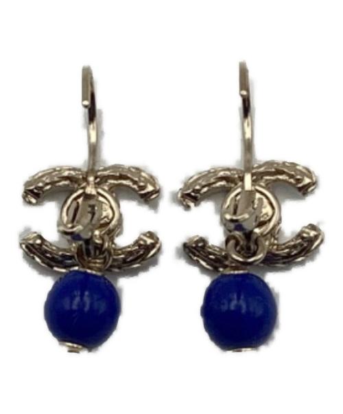 CHANEL（シャネル）CHANEL (シャネル) BLUE BEAD DROP CRYSTAL CC HOOK ブルー×ブラックの古着・服飾アイテム