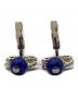 中古・古着 CHANEL (シャネル) BLUE BEAD DROP CRYSTAL CC HOOK ブルー×ブラック：50000円