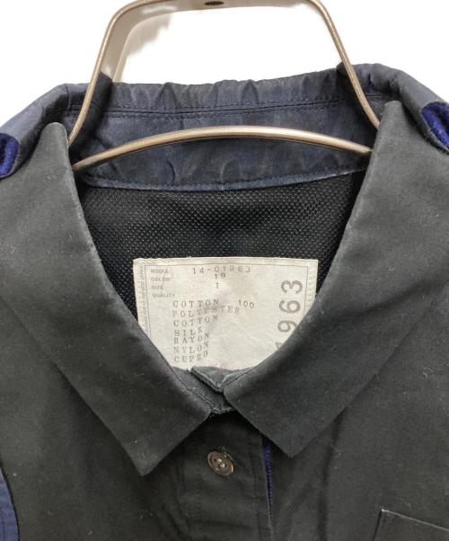 sacai（サカイ）sacai (サカイ) ノースリーブドッキングシャツ ネイビー サイズ:1の古着・服飾アイテム