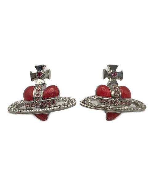 Vivienne Westwood（ヴィヴィアンウエストウッド）Vivienne Westwood (ヴィヴィアンウエストウッド) DIAMANTE HEART ピアス シルバーの古着・服飾アイテム