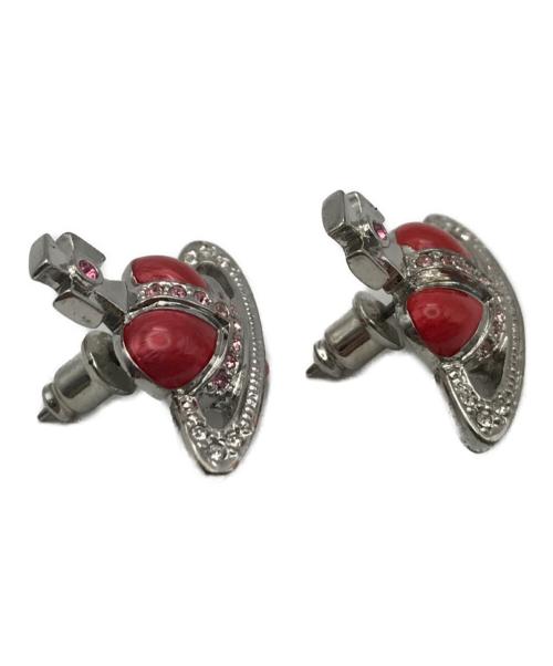 Vivienne Westwood（ヴィヴィアンウエストウッド）Vivienne Westwood (ヴィヴィアンウエストウッド) DIAMANTE HEART ピアス シルバーの古着・服飾アイテム