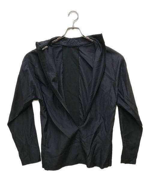 Jean Paul GAULTIER（ジャンポールゴルチェ）Jean Paul GAULTIER (ジャンポールゴルチェ) フロントベロア シルク混ブラウス ブラック サイズ:不明の古着・服飾アイテム