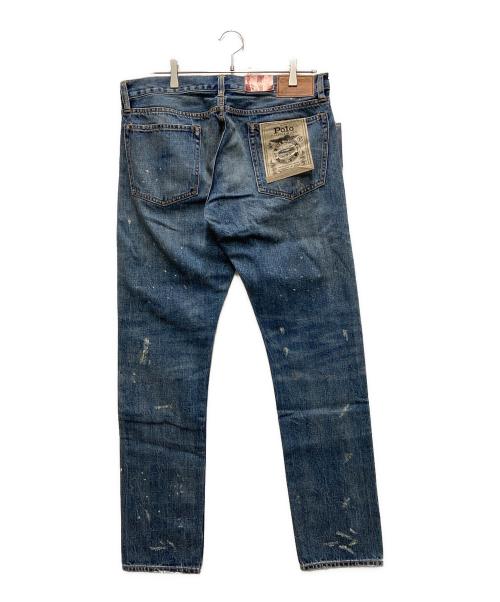 POLO RALPH LAUREN（ポロ・ラルフローレン）POLO RALPH LAUREN (ポロ・ラルフローレン) ペンキ加工デニムパンツ インディゴ サイズ:W33の古着・服飾アイテム