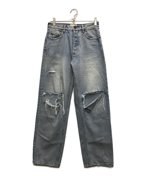 Sea Room lynn（シールームリン）Sea Room lynn (シールームリン) HOLE CRASH ボタンフライデニムパンツ ブルー サイズ:24の古着・服飾アイテム