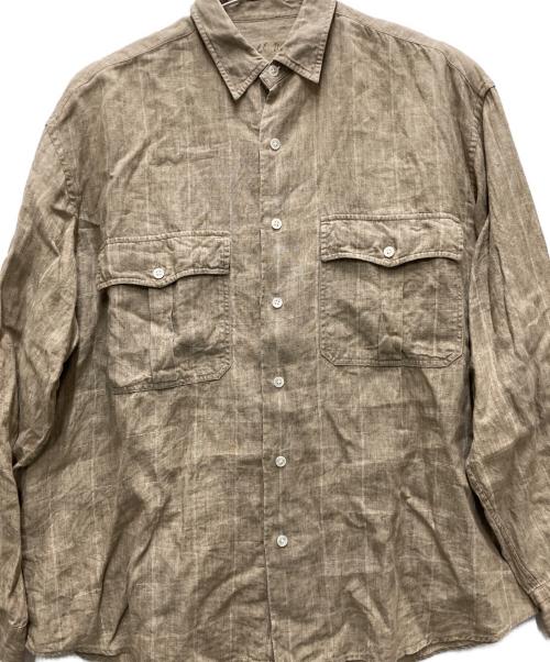 Porter Classic（ポータークラシック）Porter Classic (ポータークラシック) ROLL UP LINEN SHIRT ベージュ サイズ:Mの古着・服飾アイテム