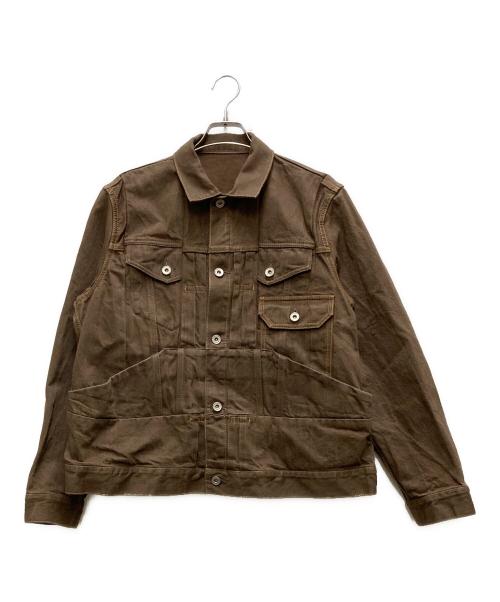 sacai（サカイ）sacai (サカイ) デニムジャケット コーヒーブラウン サイズ:1の古着・服飾アイテム