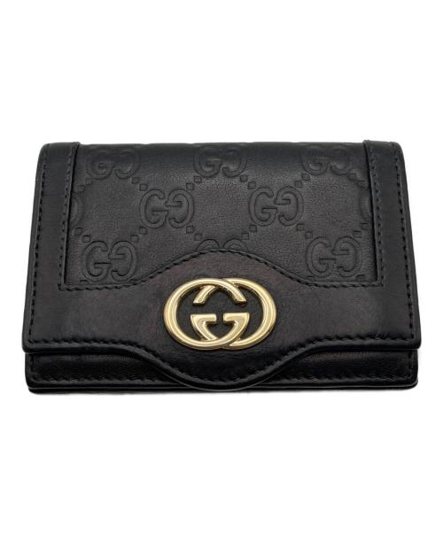 GUCCI（グッチ）GUCCI (グッチ) インターロッキングGカードケース ブラックの古着・服飾アイテム