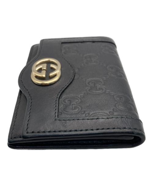 GUCCI（グッチ）GUCCI (グッチ) インターロッキングGカードケース ブラックの古着・服飾アイテム