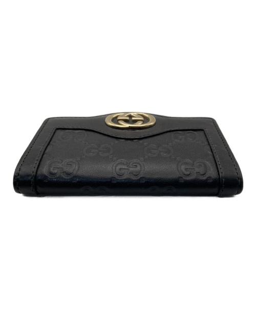 GUCCI（グッチ）GUCCI (グッチ) インターロッキングGカードケース ブラックの古着・服飾アイテム