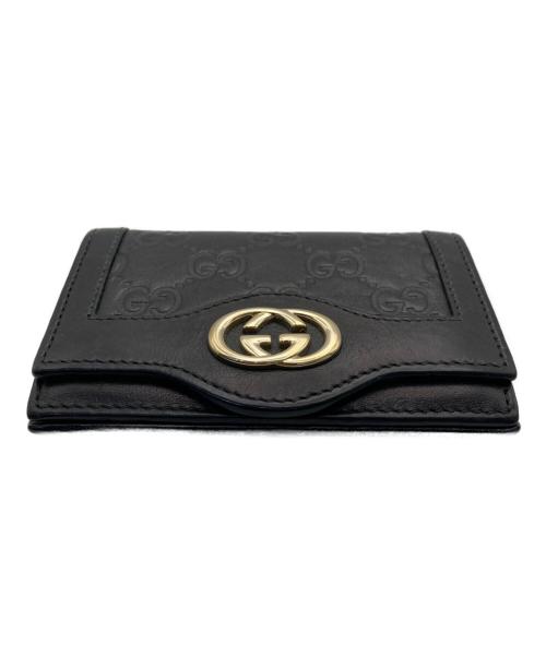 GUCCI（グッチ）GUCCI (グッチ) インターロッキングGカードケース ブラックの古着・服飾アイテム