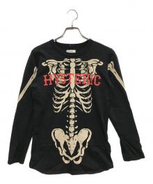 Hysteric Glamour（ヒステリックグラマー）の古着「ボーンプリントカットソー」｜ブラック