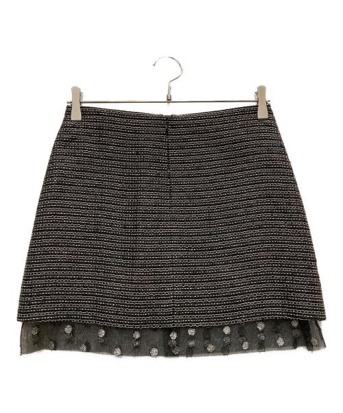 CHANEL（シャネル）CHANEL (シャネル) 裾レースツイードスカート ブラック サイズ:36の古着・服飾アイテム