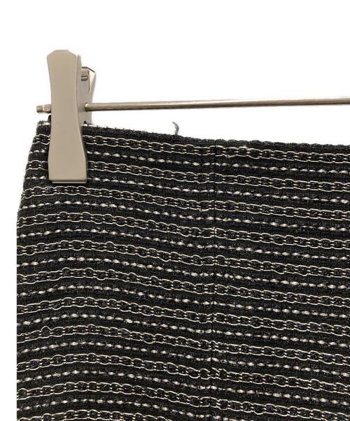 CHANEL（シャネル）CHANEL (シャネル) 裾レースツイードスカート ブラック サイズ:36の古着・服飾アイテム