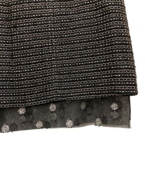 CHANEL（シャネル）CHANEL (シャネル) 裾レースツイードスカート ブラック サイズ:36の古着・服飾アイテム