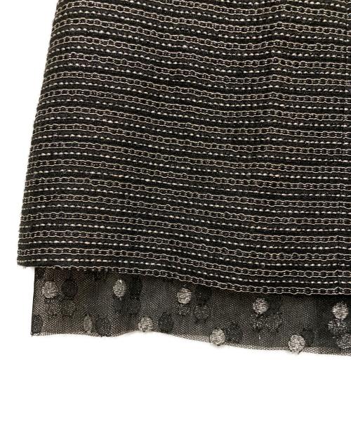 CHANEL（シャネル）CHANEL (シャネル) 裾レースツイードスカート ブラック サイズ:36の古着・服飾アイテム