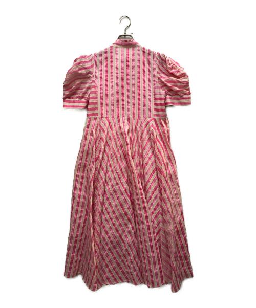 OBLI（オブリ）OBLI (オブリ) ストライプシャツワンピース ピンクの古着・服飾アイテム