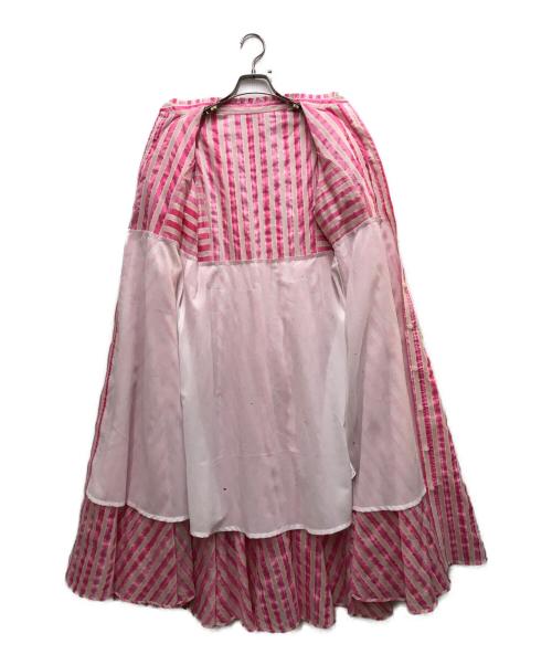 OBLI（オブリ）OBLI (オブリ) ストライプシャツワンピース ピンクの古着・服飾アイテム