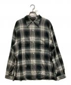 BOWWOWバウワウ）の古着「REMADE RAYON PLAID SHIRT AGED」｜グリーン×ホワイト