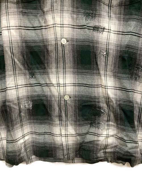 BOWWOW（バウワウ）BOWWOW (バウワウ) REMADE RAYON PLAID SHIRT AGED グリーン×ホワイト サイズ:Mの古着・服飾アイテム