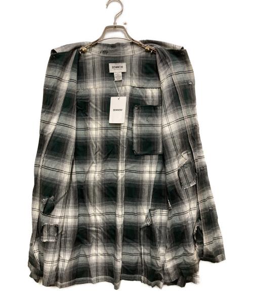 BOWWOW（バウワウ）BOWWOW (バウワウ) REMADE RAYON PLAID SHIRT AGED グリーン×ホワイト サイズ:Mの古着・服飾アイテム