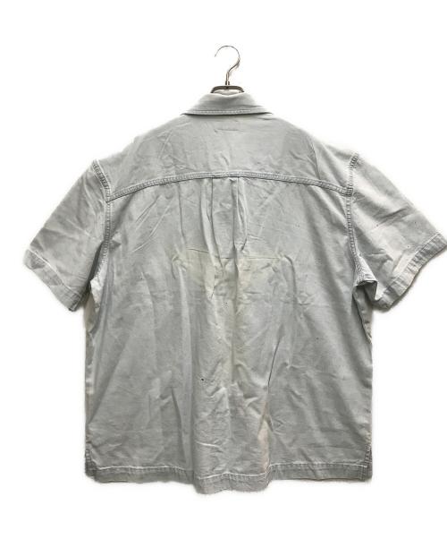 Calvin Klein（カルバンクライン）Calvin Klein (カルバンクライン) Short Sleeve Bleach Out Denim Shirt ブルー サイズ:Lの古着・服飾アイテム