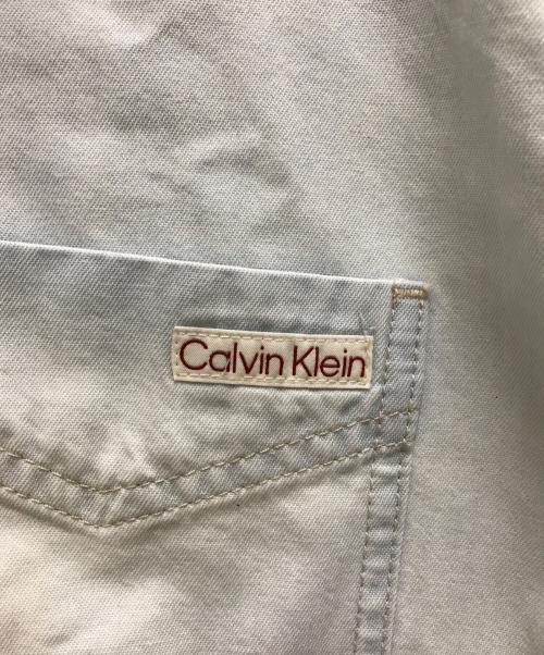 Calvin Klein（カルバンクライン）Calvin Klein (カルバンクライン) Short Sleeve Bleach Out Denim Shirt ブルー サイズ:Lの古着・服飾アイテム