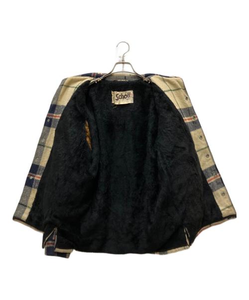 Schott（ショット）Schott (ショット) 70’s裏ボアチェックシャツジャケット ベージュ サイズ:40の古着・服飾アイテム