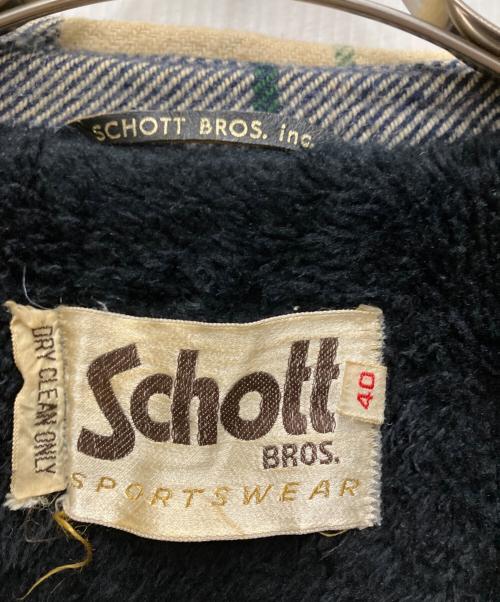 Schott（ショット）Schott (ショット) 70’s裏ボアチェックシャツジャケット ベージュ サイズ:40の古着・服飾アイテム