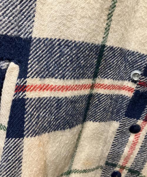 Schott（ショット）Schott (ショット) 70’s裏ボアチェックシャツジャケット ベージュ サイズ:40の古着・服飾アイテム