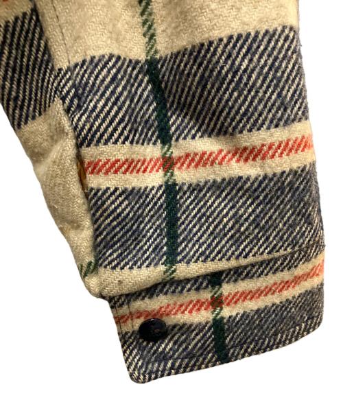Schott（ショット）Schott (ショット) 70’s裏ボアチェックシャツジャケット ベージュ サイズ:40の古着・服飾アイテム