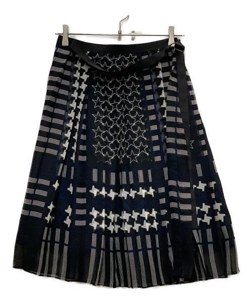 sacai（サカイ）sacai (サカイ) ラップスカート ネイビー サイズ:1の古着・服飾アイテム