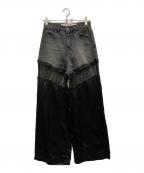PRANK PROJECTプランクプロジェクト）の古着「Denim Lace Blocking Pants」｜ブラック