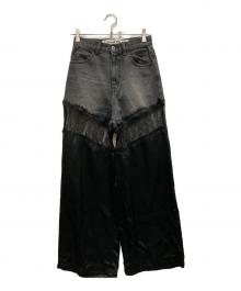 PRANK PROJECT（プランクプロジェクト）の古着「Denim Lace Blocking Pants」｜ブラック