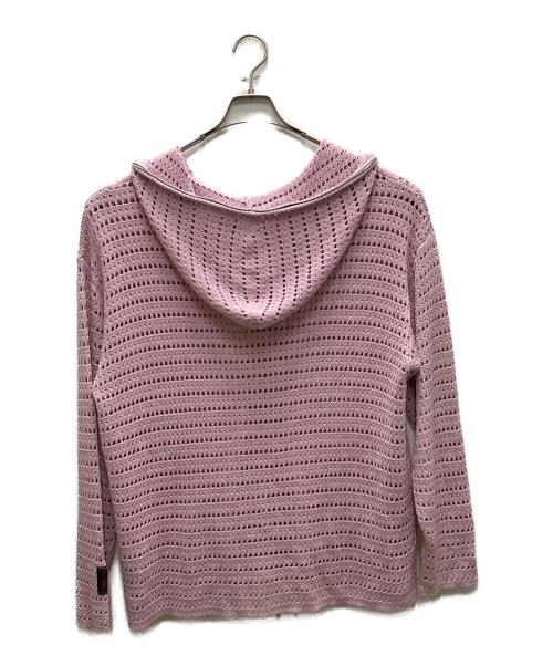 SYUMAN.（シュウマン）SYUMAN. (シュウマン) Crochet Hoodie ニットパーカー パープル サイズ:FREEの古着・服飾アイテム