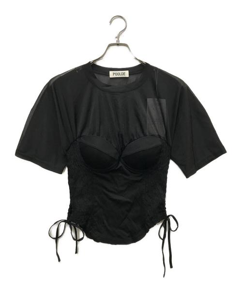 POOLDE（プールデ）POOLDE (プールデ) CLOUD TEE ブラック サイズ:FREEの古着・服飾アイテム