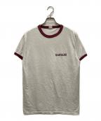 Championチャンピオン）の古着「80S カレッジプリントリンガーTシャツ」｜ホワイト
