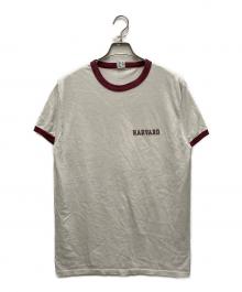 Champion（チャンピオン）の古着「80S カレッジプリントリンガーTシャツ」｜ホワイト