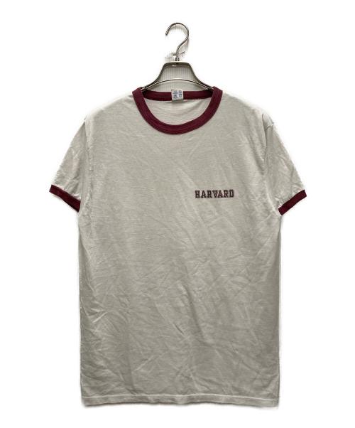 Champion（チャンピオン）Champion (チャンピオン) 80S カレッジプリントリンガーTシャツ ホワイト サイズ:Lの古着・服飾アイテム