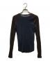 AURALEE (オーラリー) SUPER HIGH GAUGE SHEER RIB RAGLAN P/O ブラウン×ネイビー：9000円
