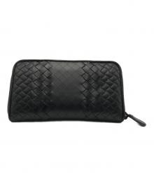 BOTTEGA VENETA（ボッテガベネタ）の古着「イントレチャートラウンドジップウォレット」｜ブラック