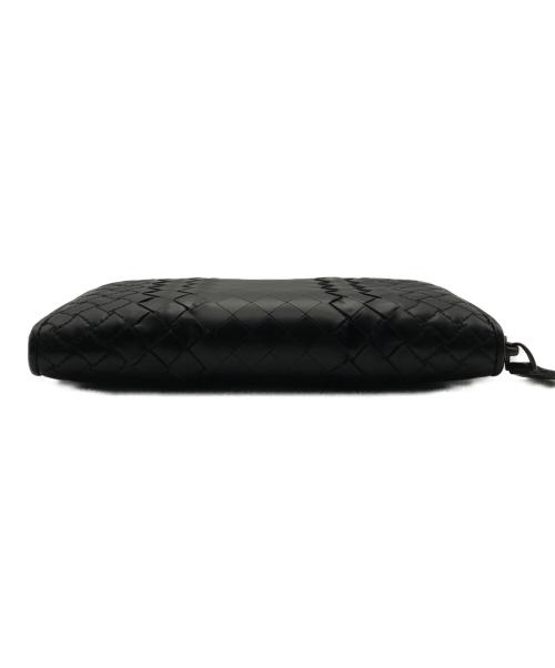 BOTTEGA VENETA（ボッテガベネタ）BOTTEGA VENETA (ボッテガベネタ) イントレチャートラウンドジップウォレット ブラックの古着・服飾アイテム