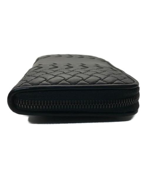 BOTTEGA VENETA（ボッテガベネタ）BOTTEGA VENETA (ボッテガベネタ) イントレチャートラウンドジップウォレット ブラックの古着・服飾アイテム