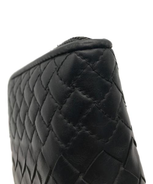 BOTTEGA VENETA（ボッテガベネタ）BOTTEGA VENETA (ボッテガベネタ) イントレチャートラウンドジップウォレット ブラックの古着・服飾アイテム