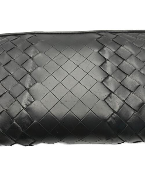 BOTTEGA VENETA（ボッテガベネタ）BOTTEGA VENETA (ボッテガベネタ) イントレチャートラウンドジップウォレット ブラックの古着・服飾アイテム