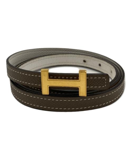 HERMES（エルメス）HERMES (エルメス) フォーカス・リバーシブルベルト ベージュ×ホワイトの古着・服飾アイテム