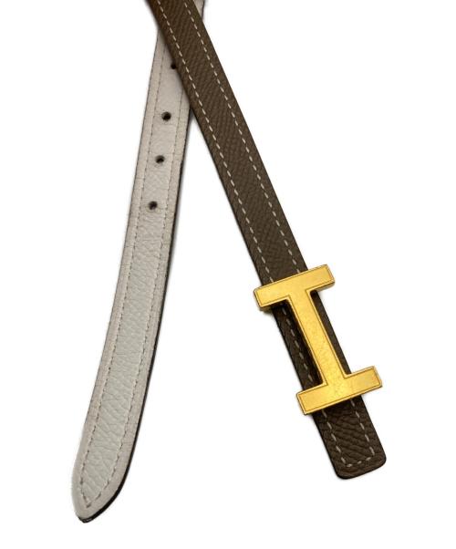HERMES（エルメス）HERMES (エルメス) フォーカス・リバーシブルベルト ベージュ×ホワイトの古着・服飾アイテム
