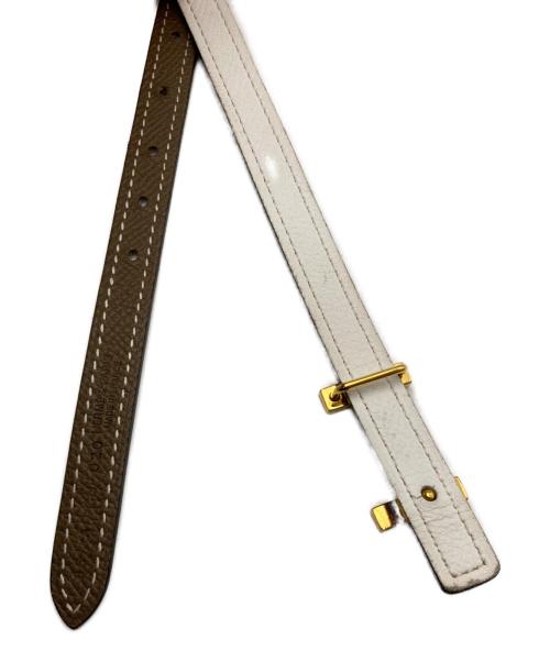 HERMES（エルメス）HERMES (エルメス) フォーカス・リバーシブルベルト ベージュ×ホワイトの古着・服飾アイテム